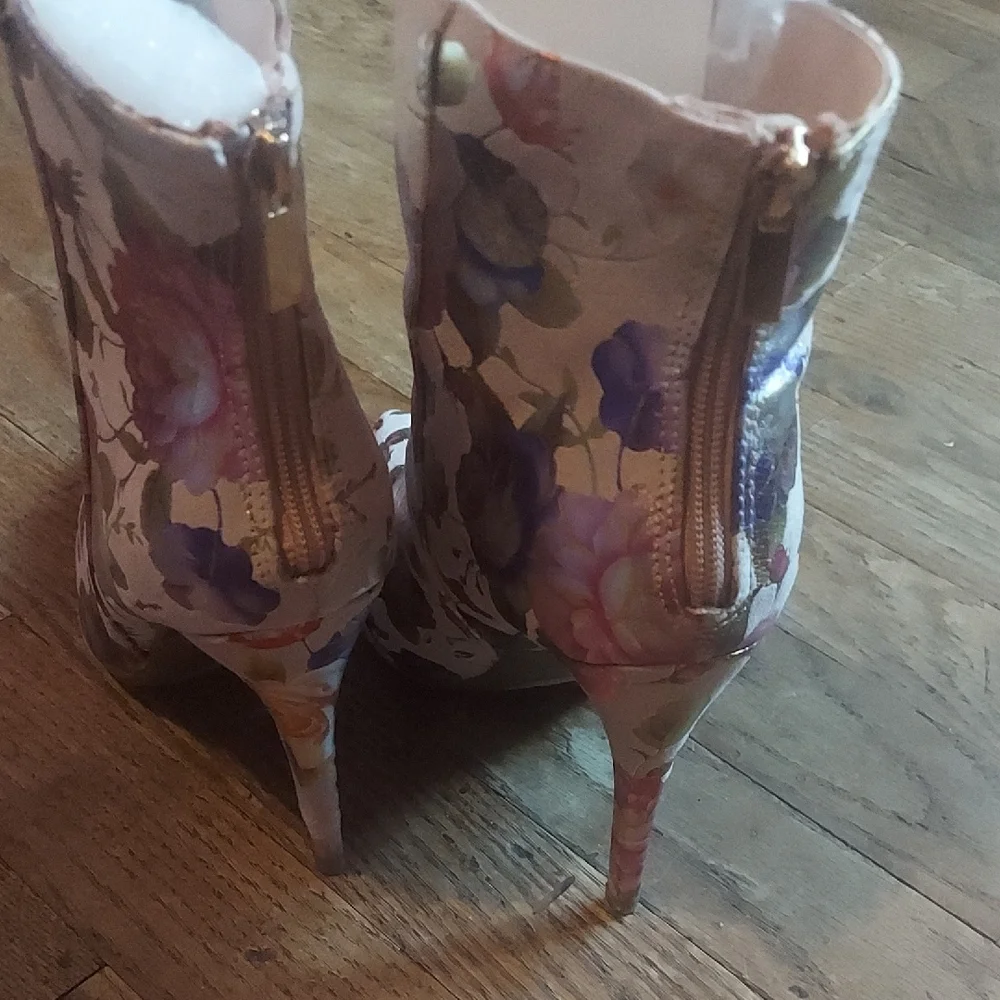 Floral Stiletto Ankle Boots - Picture 5 of 13
